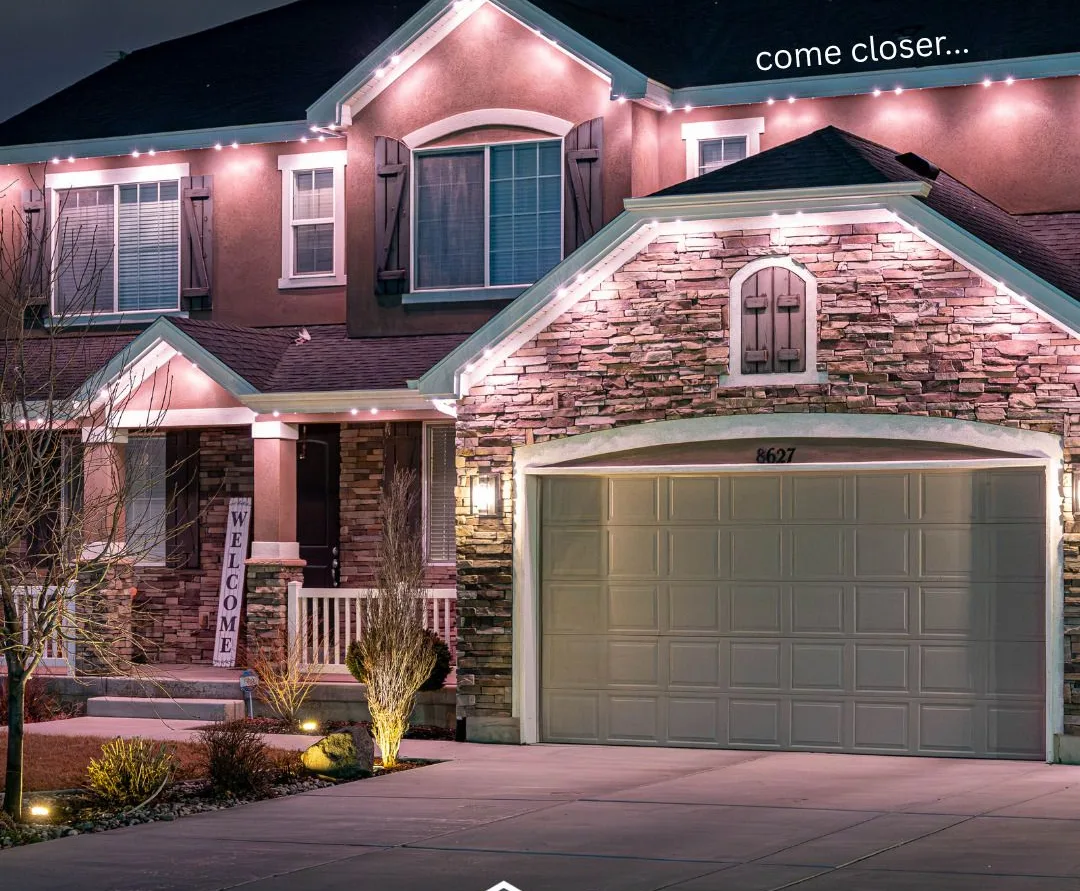Stone home in warm white